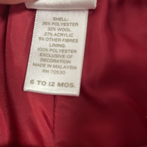 JANIE & JACK Red Houndstooth Wool Blend Shorts With Velvet Trim Size 6-12 Months - Picture 6 of 6